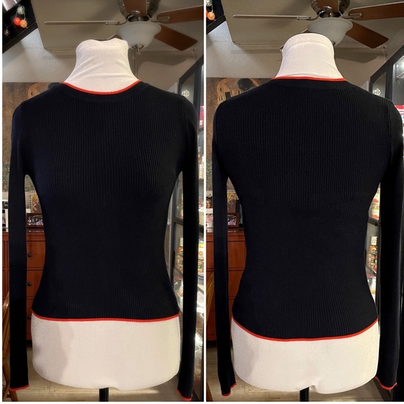 ASOS~ Navy and Red Ribbed Top - Picture 2 of 4
